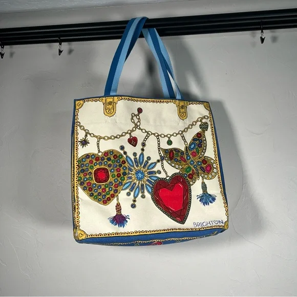Brighton Glittering Love 2024 Large Canvas Tote Bag - NWT - Picture 2 of 15